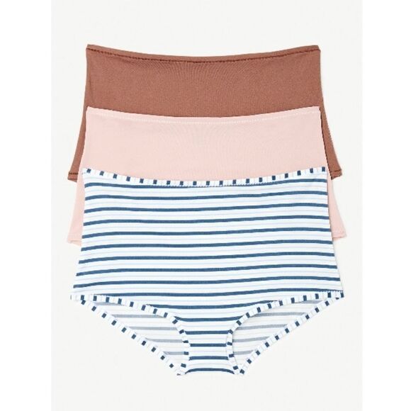 Women's Infinite Comfort Stretch Boyshort Panties Underwear 2, 3-Pack Size L - Picture 2 of 4